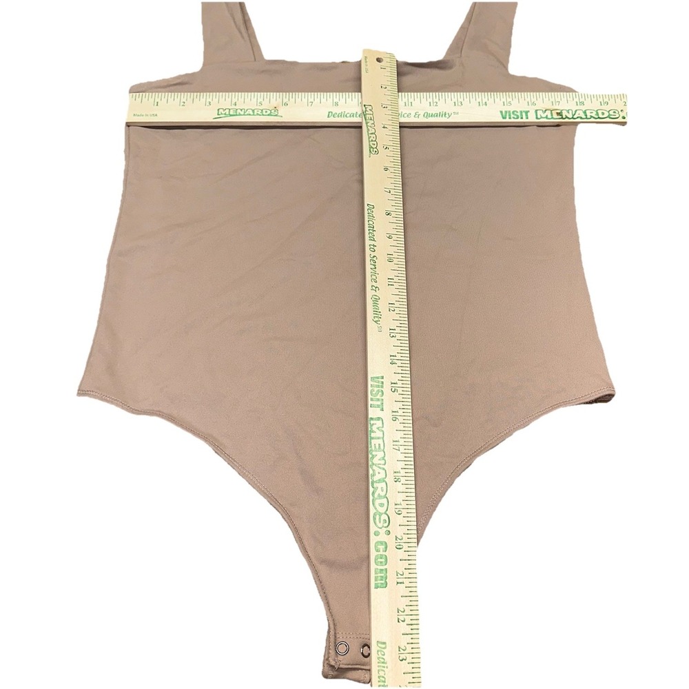 Abercrombie & Fitch Soft A&F Collection Nude Square Neck Bodysuit Thong Women XL - Picture 6 of 6